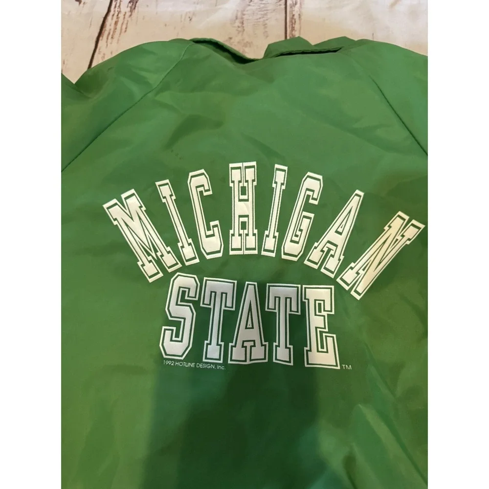 Vintage Michigan State Satin Jacket Spartans Youth Lg 14/16 Women's Small Med